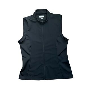 Sleeveless Full-Zip Women's Vest Jacket - Black